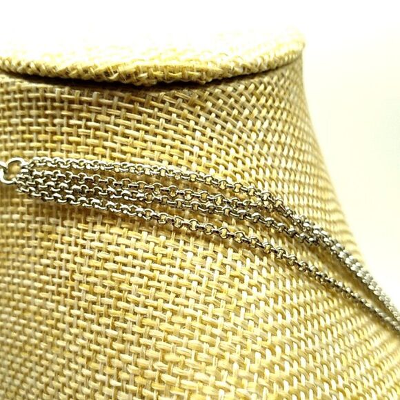 Multi-Chain Tassel Necklace Silver-tone with Faceted Sapphire Glass Beads NWOT - Picture 10 of 13